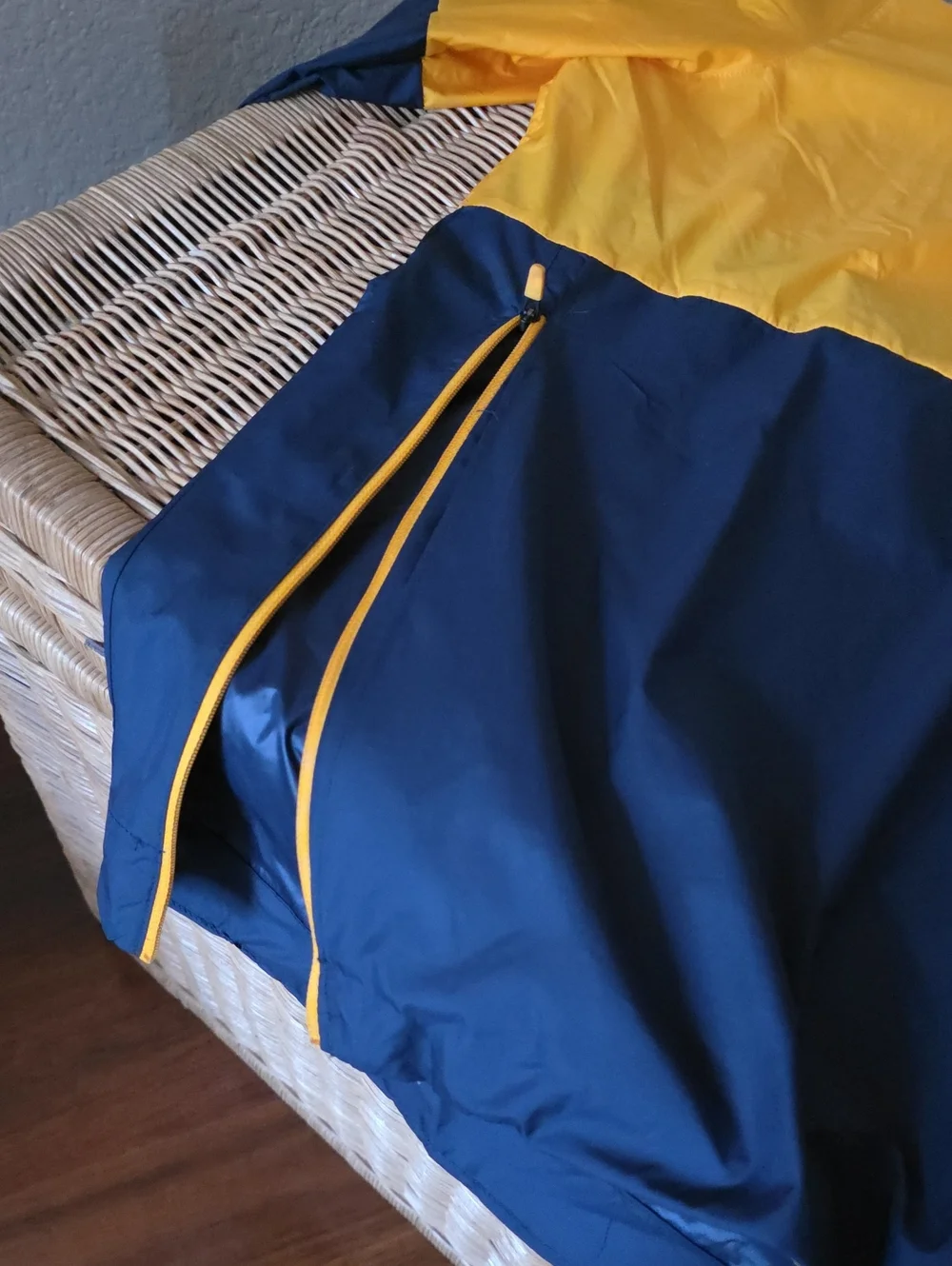 Mens Nike Yellow and Navy Colorblock Windbreaker Jacket - Picture 3 of 3